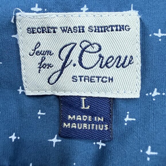 J. Crew Men's Button Down Shirt Size Large, Classic Stretch Cotton Blend, Blue - Picture 4 of 12